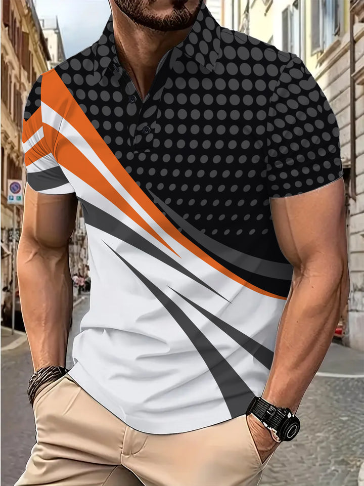 Herren Sportliches Poloshirt mit dynamischem Grafikdesign Aliams