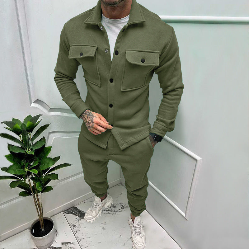 Herren Utility-Jacke mit Taschen und elastischer Hose Aliams
