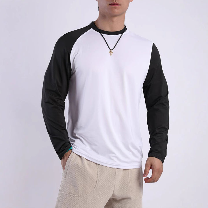 Herren Sport-Langarmshirt mit atmungsaktiven Einsätzen und feuchtigkeitsregulierendem Material Aliams