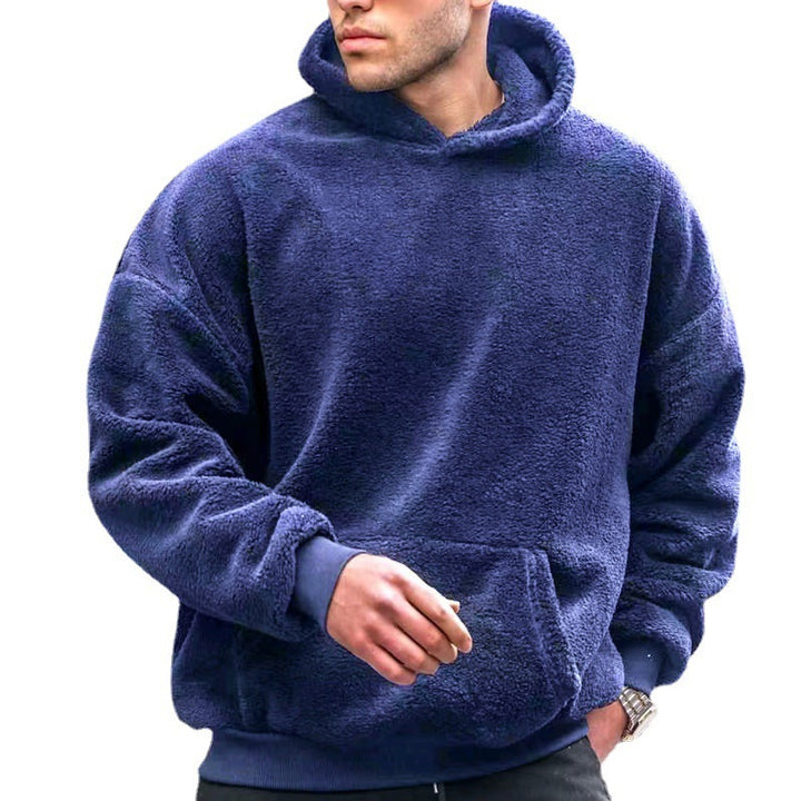 Herren Bequemer Fleece-Hoodie mit Kängurutasche Aliams