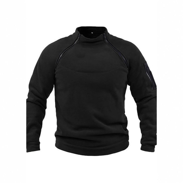 Herren Fleece-Hoodie mit hohem Kragen und praktischem Reißverschluss Aliams