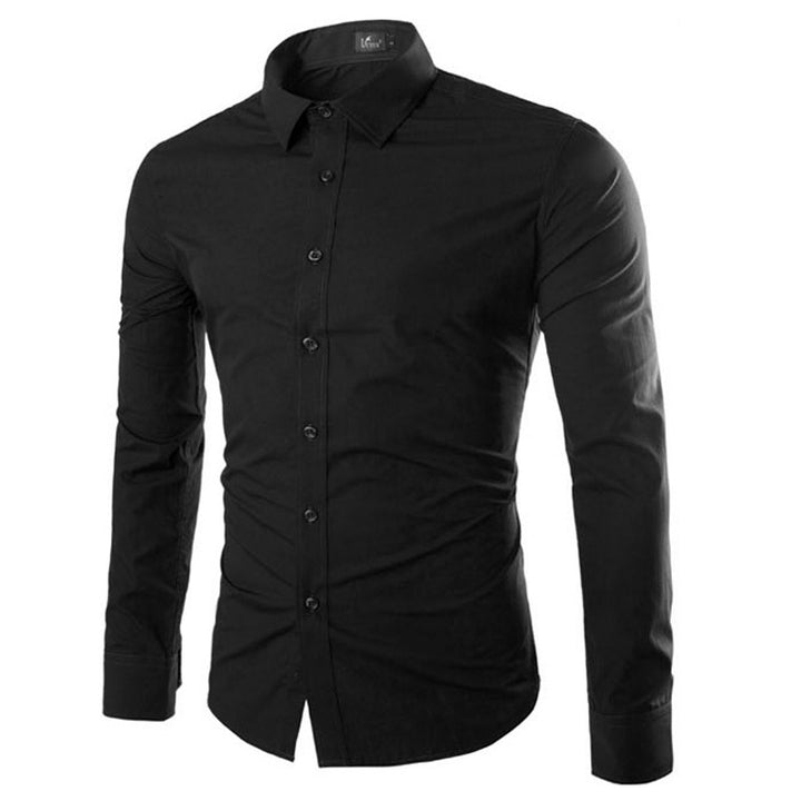 Herren elegante Langarmhemd Aliams