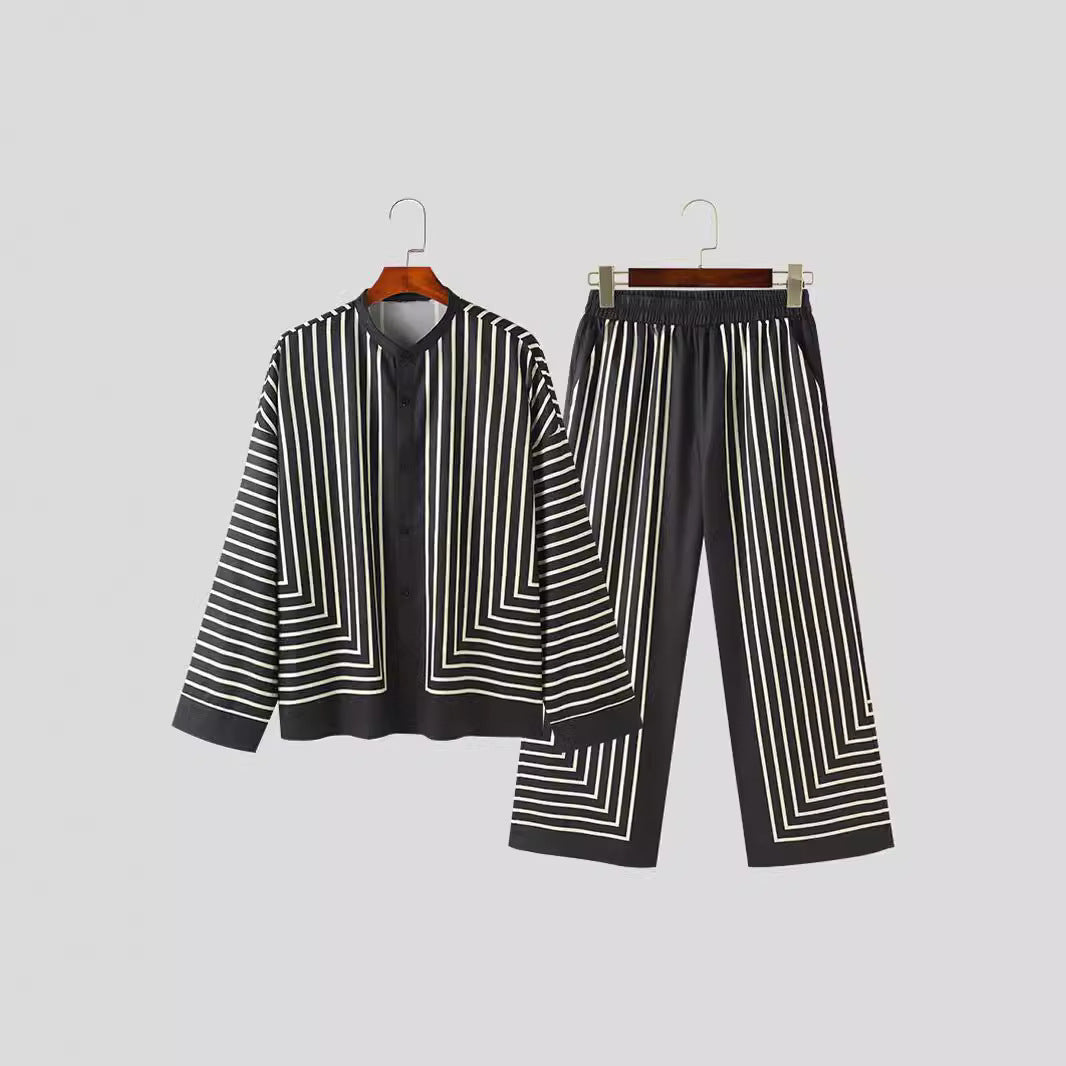 Damen Modernes Freizeit-Set mit geometrischem Muster Aliams