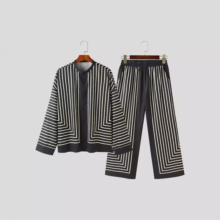 Damen Modernes Freizeit-Set mit geometrischem Muster Aliams