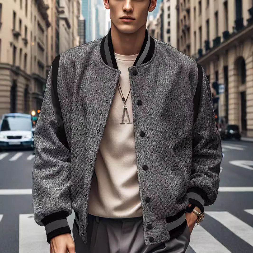 Herren stylische Collegejacke mit kontrastierenden Ärmeln und atmungsaktiven Materialien Aliams