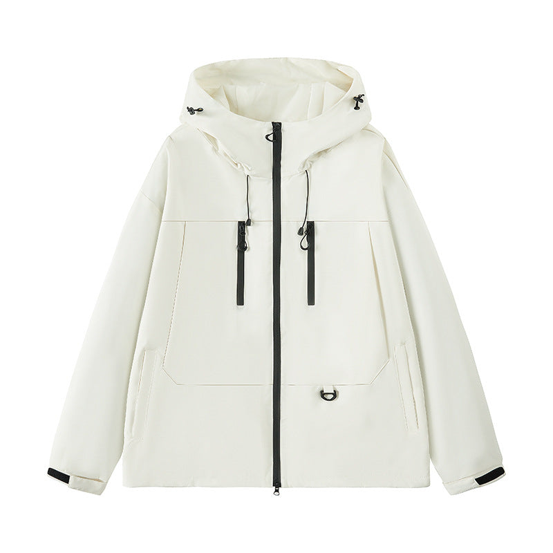 Herren wasserabweisende Outdoor-Jacke mit verstellbarer Kapuze und multifunktionalen Taschen Aliams