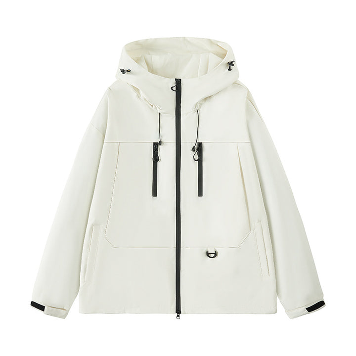Herren wasserabweisende Outdoor-Jacke mit verstellbarer Kapuze und multifunktionalen Taschen Aliams