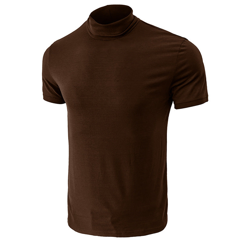 Herren Kurzarm-T-Shirt mit hohem Kragen und elastischem Material Aliams