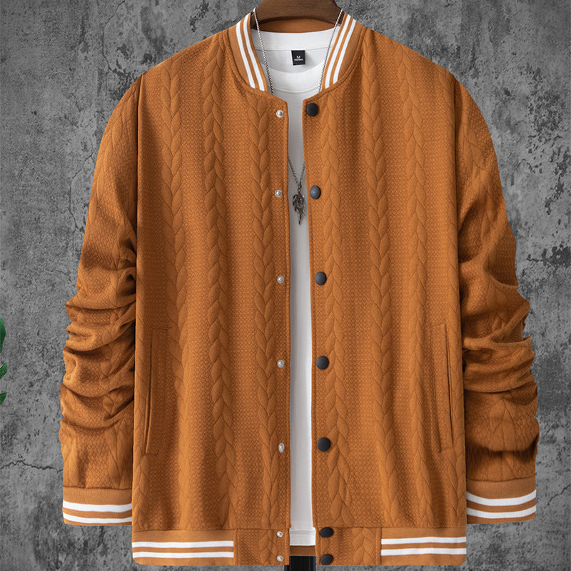 Herren stylische Bomberjacke mit strukturiertem Strickmuster und sportlichen Akzenten Aliams