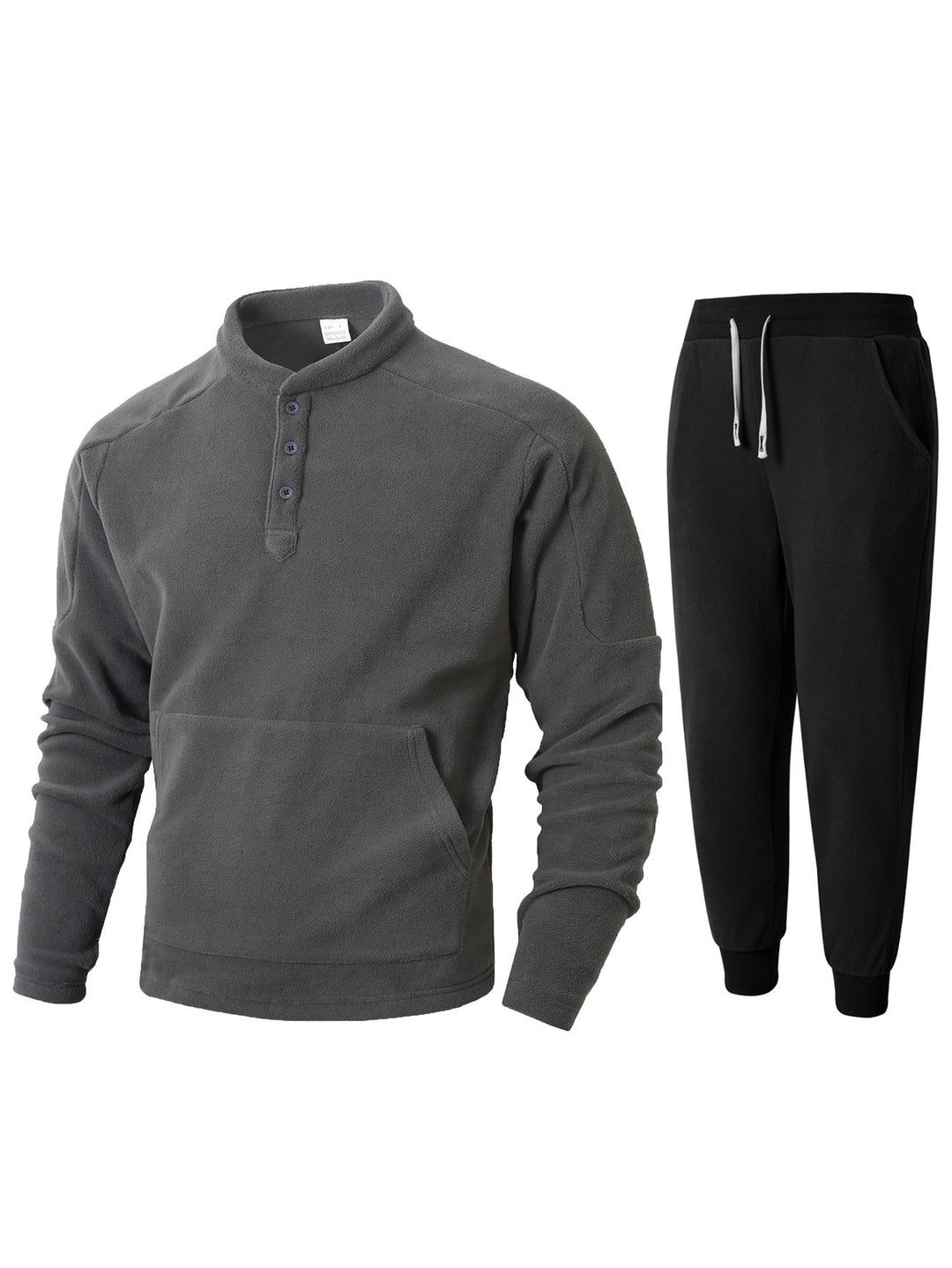 Herren Fleece-Sweatshirt mit hochschließendem Kragen und praktischen Seitentaschen Aliams