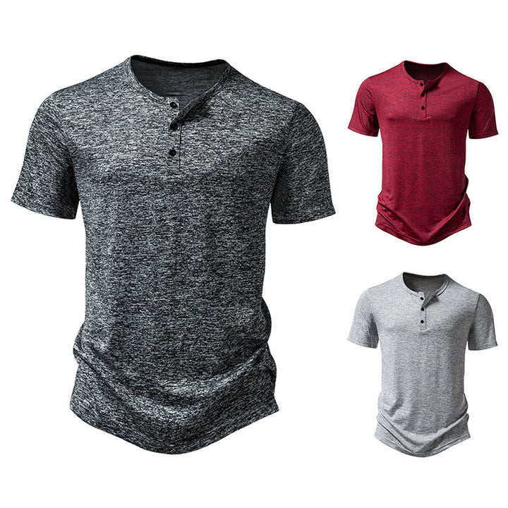 Herren Kurzarm Hemd mit dekorativer Knopfleiste und lässigem Schnitt Aliams