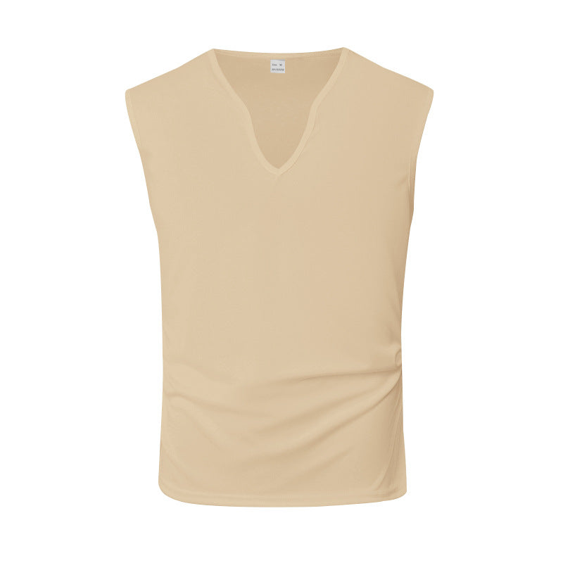 Herren ärmelloses V-Ausschnitt-Tanktop aus atmungsaktivem Stretchmaterial Aliams