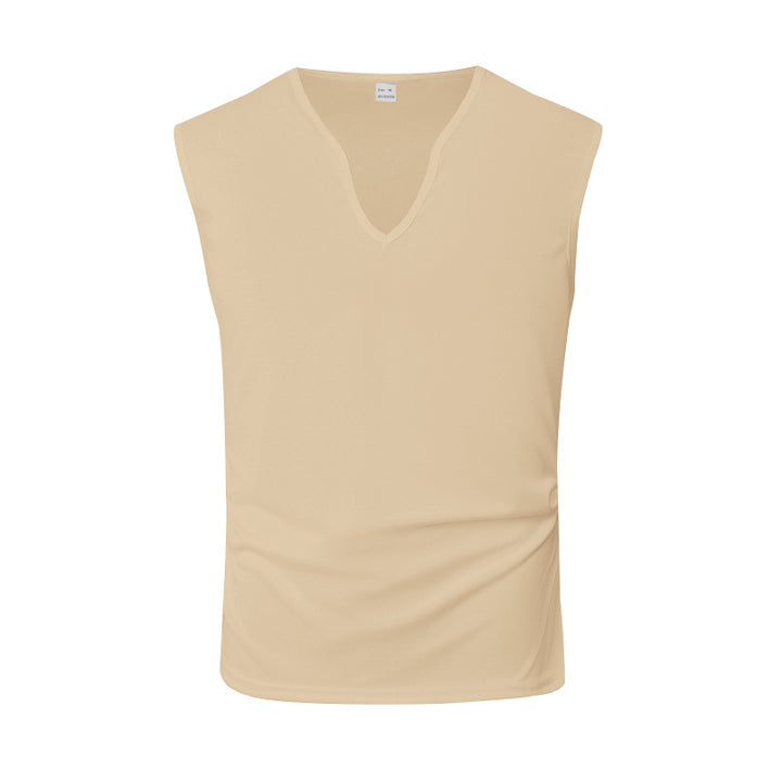 Herren ärmelloses V-Ausschnitt-Tanktop aus atmungsaktivem Stretchmaterial Aliams