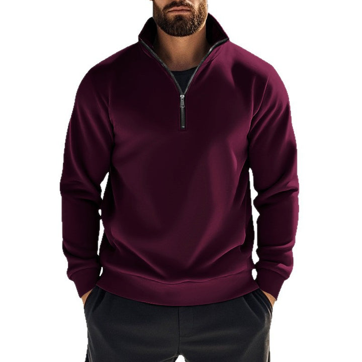 Herren Stehkragen Pullover mit halbem Reißverschluss Aliams