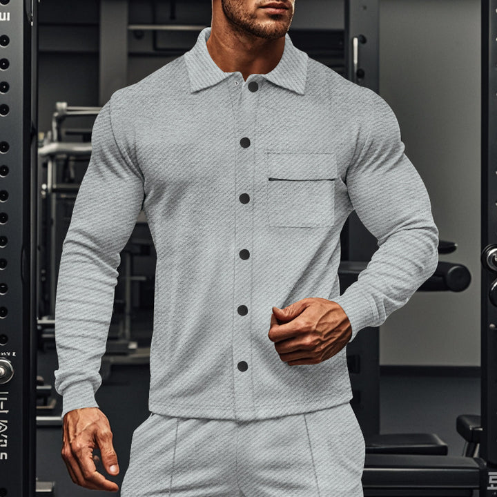 Herren Sportjacke mit strukturiertem Design und praktischen Taschen Aliams