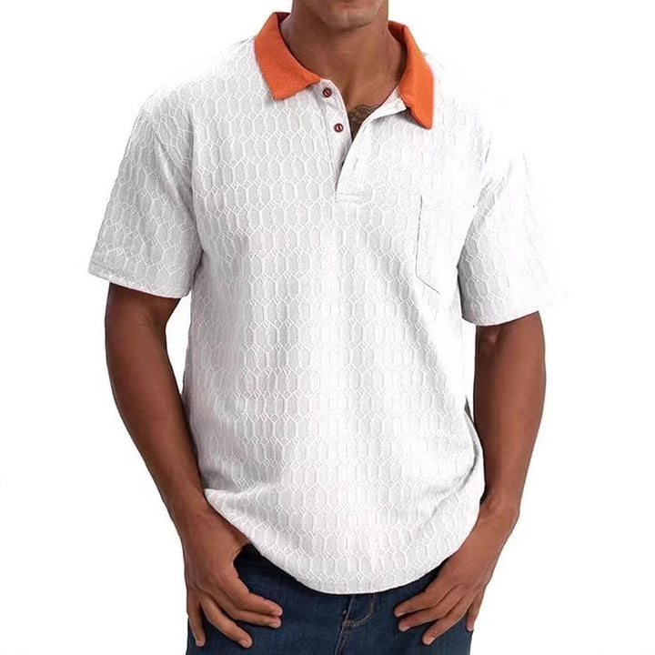 Herren Poloshirt mit strukturiertem Design und kontrastierendem Kragen Aliams