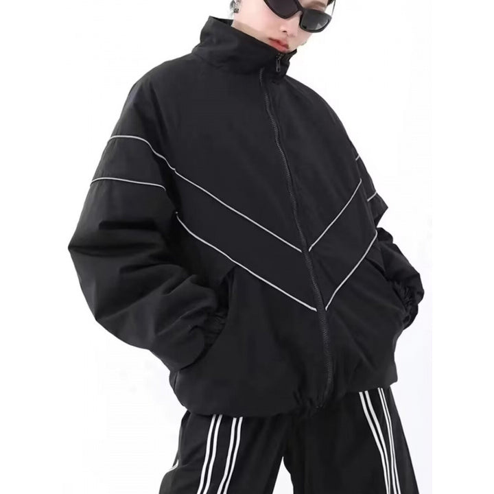 Unisex Sportliche Windjacke mit hohen Kragen und reflektierenden Akzenten Aliams