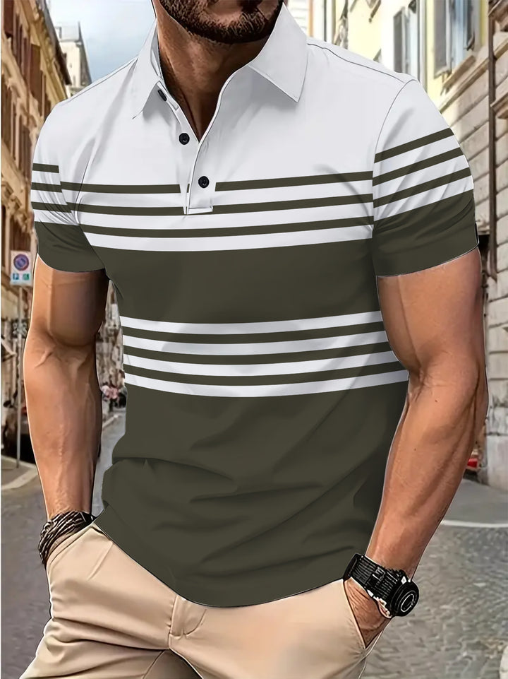 Herren Poloshirt mit modernen Streifen und hochwertigen Materialien Aliams