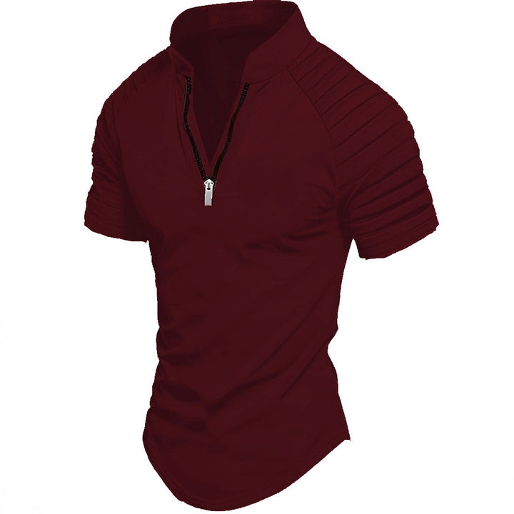 Herren Sportliches Kurzarm-Zip-Shirt Aliams