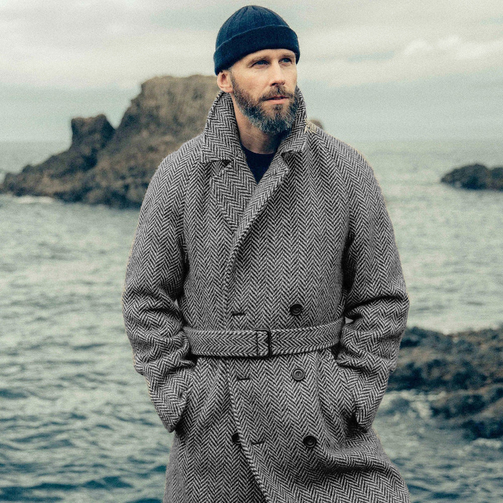 Herren eleganter Dufflecoat mit modernen Details und praktischen Taschen Aliams