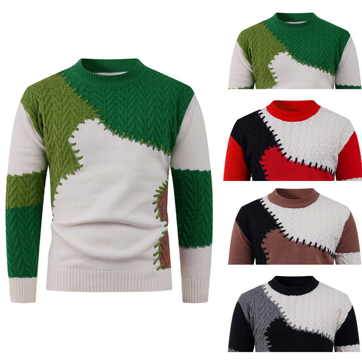 Herren Stilvoller Strickpullover mit einzigartigen geometrischen Mustern Aliams