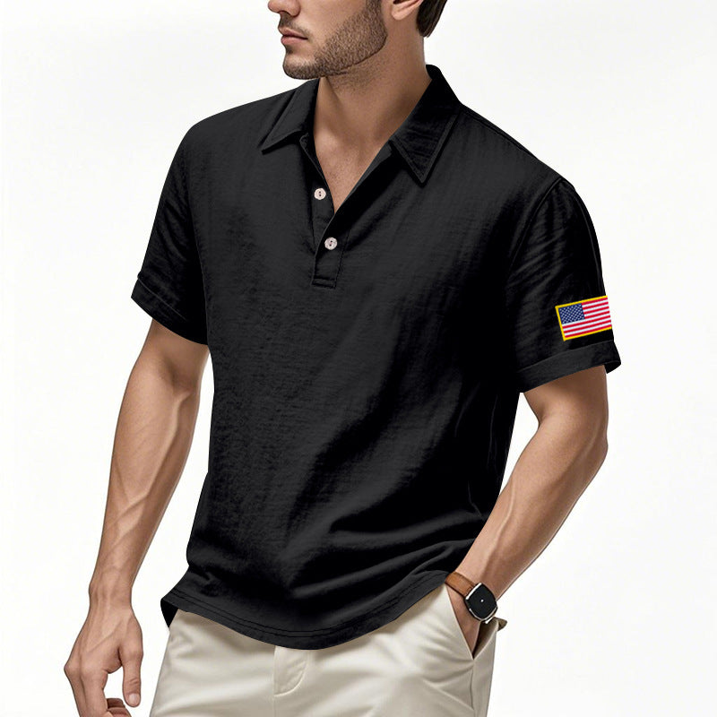 Herren Poloshirt mit strukturiertem Design und Kontrastknopf Aliams