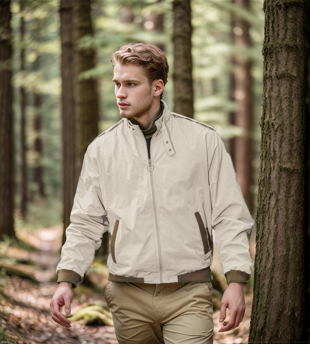 Herren vielseitige Übergangsjacke mit praktischen Taschen und modernem Stehkragen Aliams