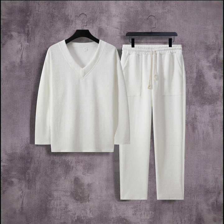 Herren gemütlicher Lounge-Anzug mit V-Ausschnitt Aliams