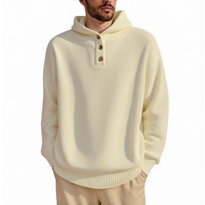 Herren Kapuzenpullover mit strukturiertem Zopfmuster Aliams