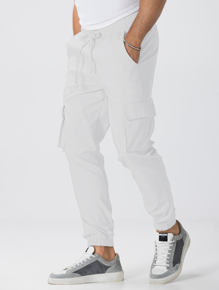 Herren Cargo-Hose mit elastischem Bund und mehreren Taschen Aliams