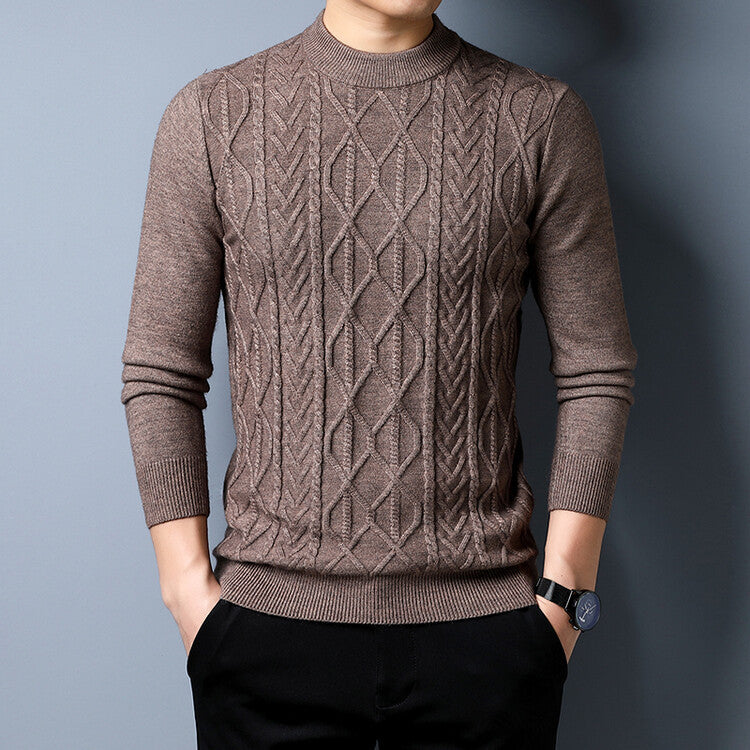 Herren Strickpullover mit strukturiertem Zopfmuster Aliams