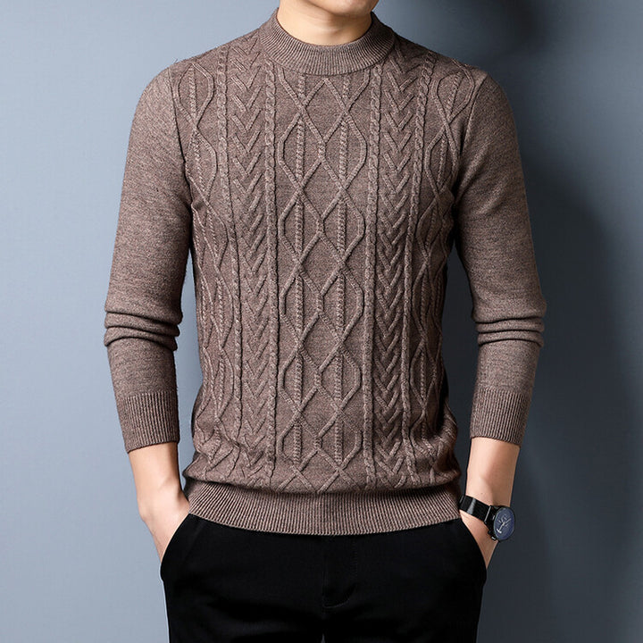 Herren Strickpullover mit strukturiertem Zopfmuster Aliams