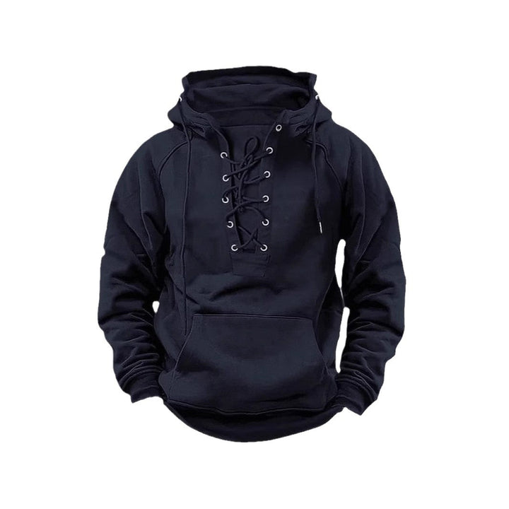 Herren Kapuzenpullover mit innovativem Schnürdesign und weichem Innenfutter Aliams