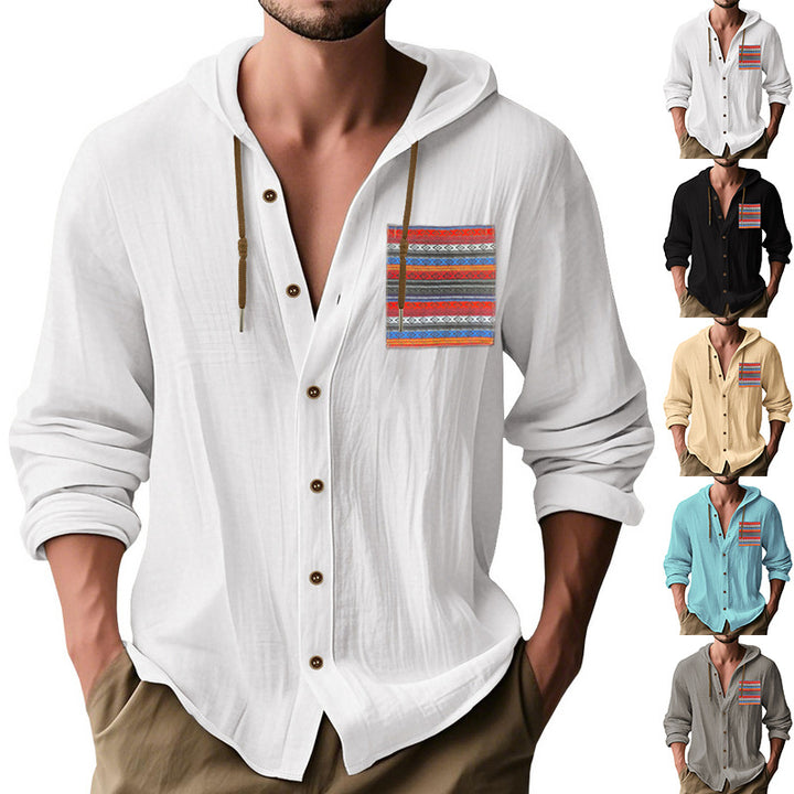 Herren Kapuzenshirt mit verspieltem Design und praktischer Knopfleiste Aliams