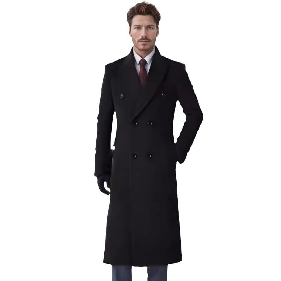 Herren doppelreiher Übermantel mit elegantem Schnitt und praktischen Taschen Aliams