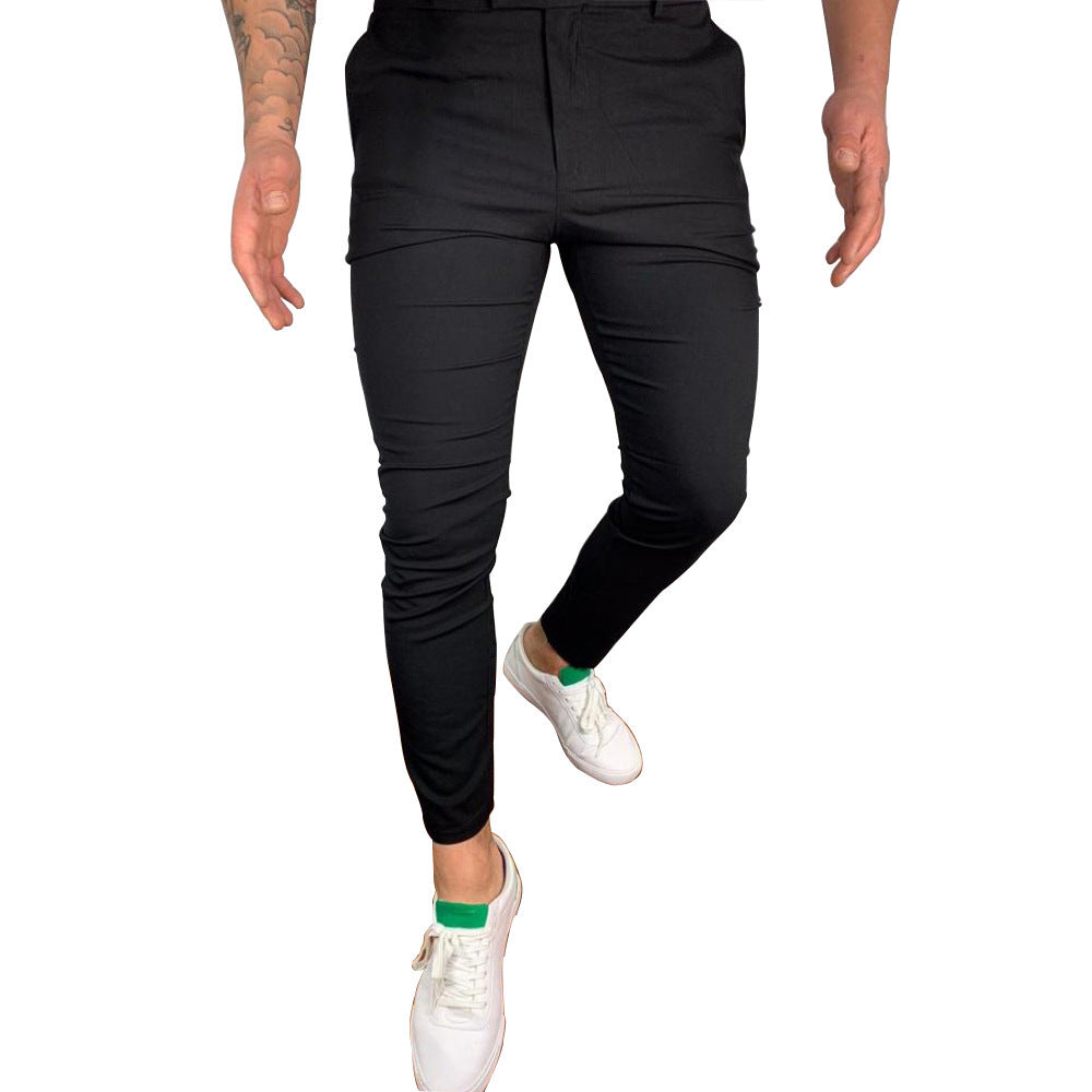 Herren Slim-Fit Anzughose im modernen Design mit elastischem Bund und seitlichen Taschen Aliams