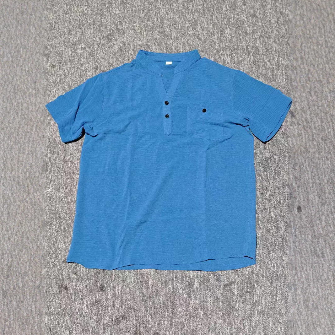 Herren Freizeit Kurzarm Hemd mit Knopfverschluss Aliams