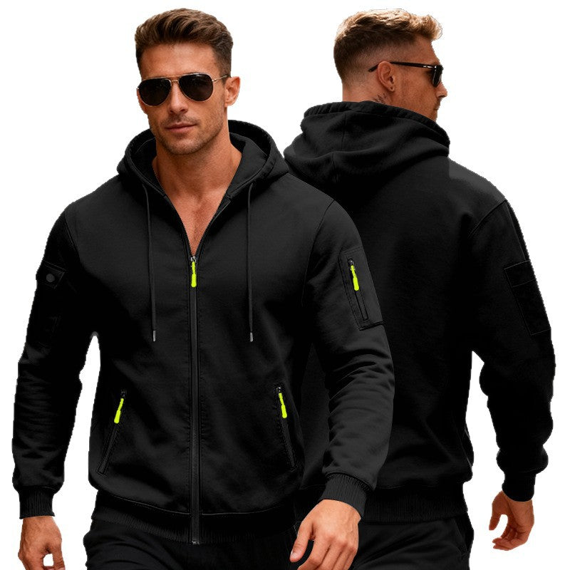 Herren funktionale Kapuzenjacke mit innovativem Reißverschluss Aliams