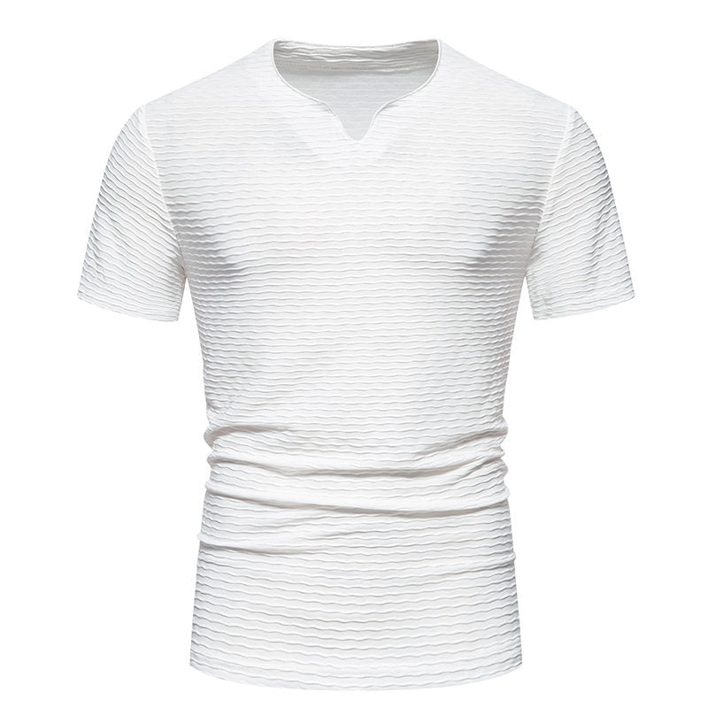 Herren V-Ausschnitt T-Shirt mit strukturiertem Design Aliams