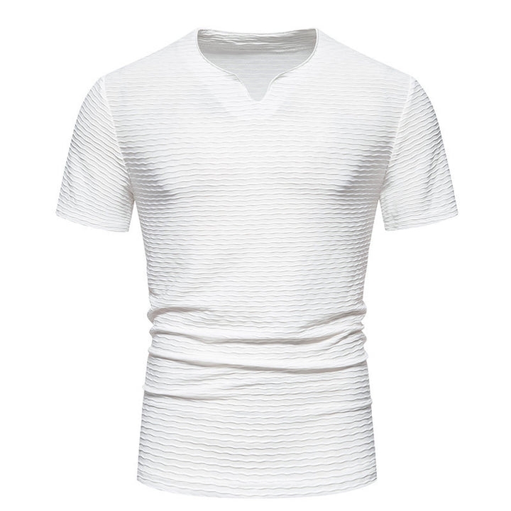 Herren V-Ausschnitt T-Shirt mit strukturiertem Design Aliams