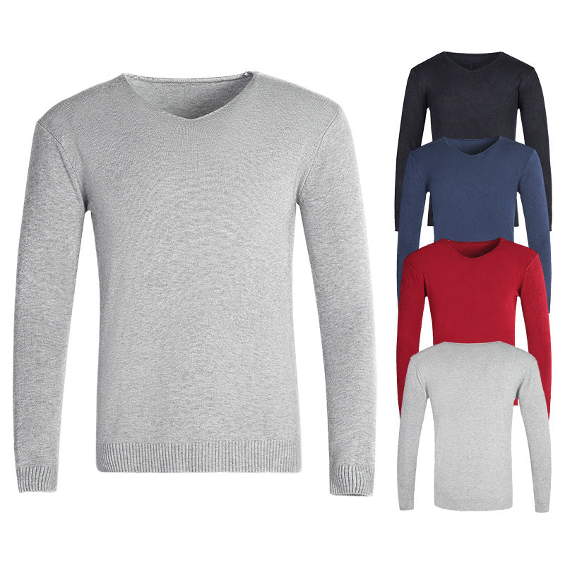 Herren klassischer V-Ausschnitt Pullover Aliams