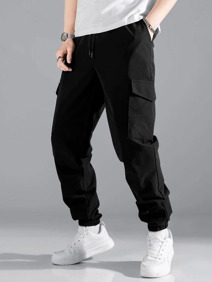 Herren Cargo-Hose mit elastischem Bund und multifunktionalen Taschen Aliams