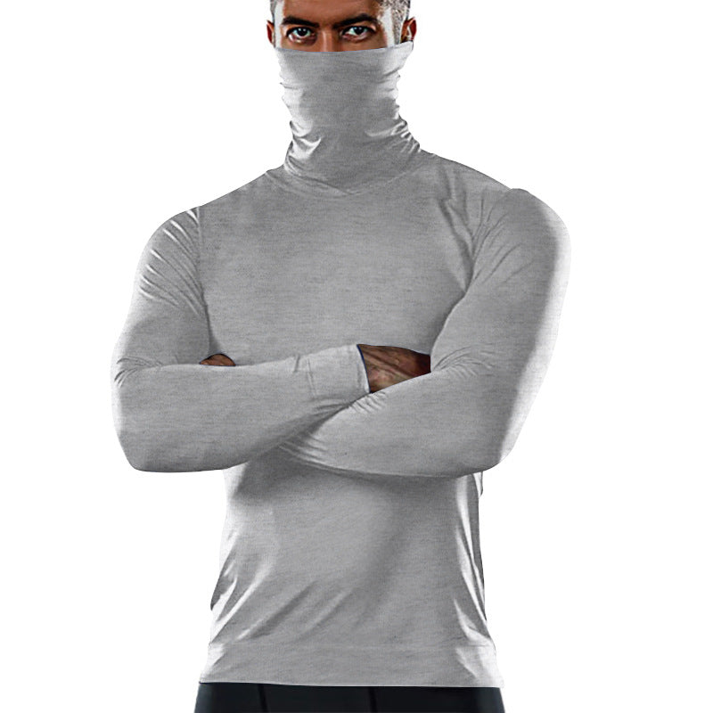 Herren funktionales Langarmshirt mit hohem Kragen und feuchtigkeitsregulierendem Material Aliams