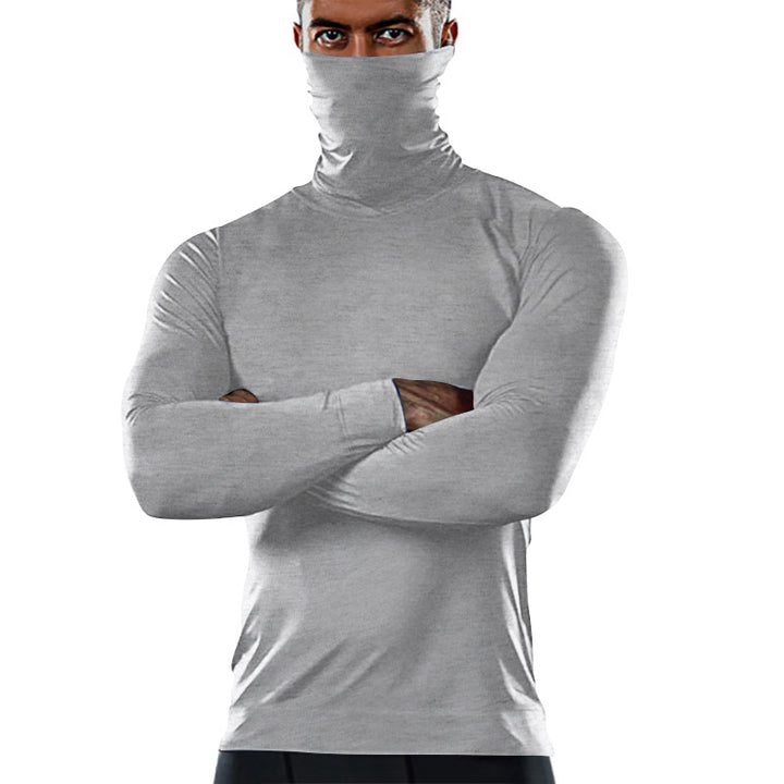 Herren funktionales Langarmshirt mit hohem Kragen und feuchtigkeitsregulierendem Material Aliams