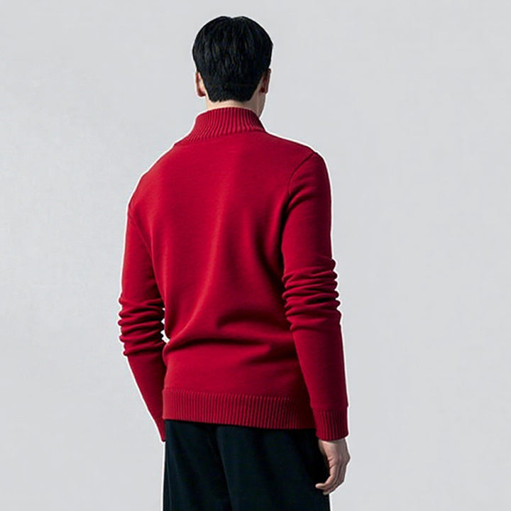 Herren eleganter Pullover mit modernem V-Ausschnitt und feinen Rippdetails Aliams