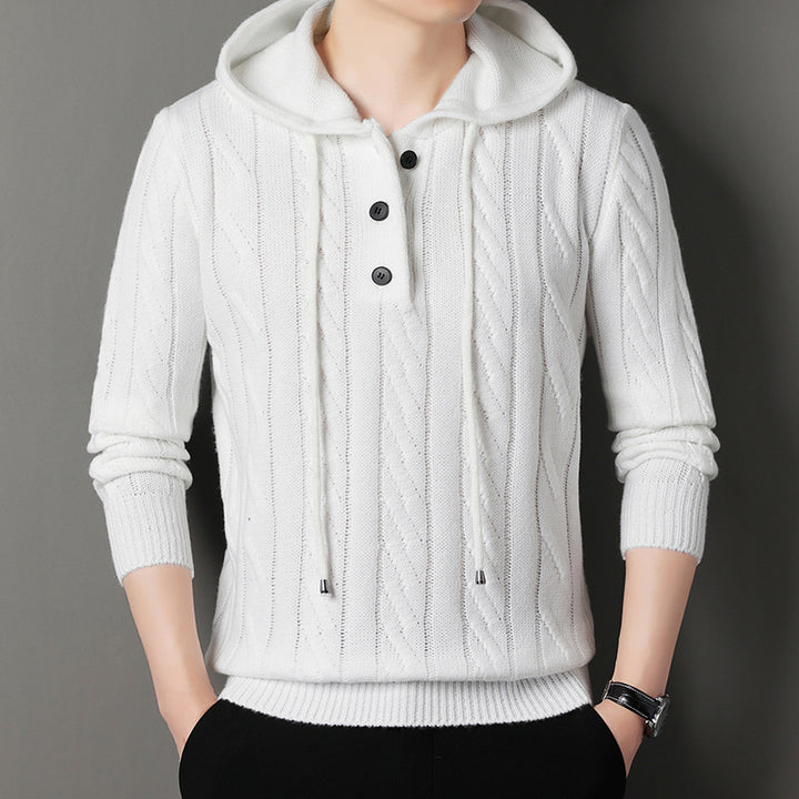 Herren Kapuzenpullover mit strukturierter Strickoptik Aliams