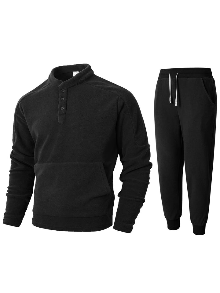 Herren Fleece-Sweatshirt mit hochschließendem Kragen und praktischen Seitentaschen Aliams