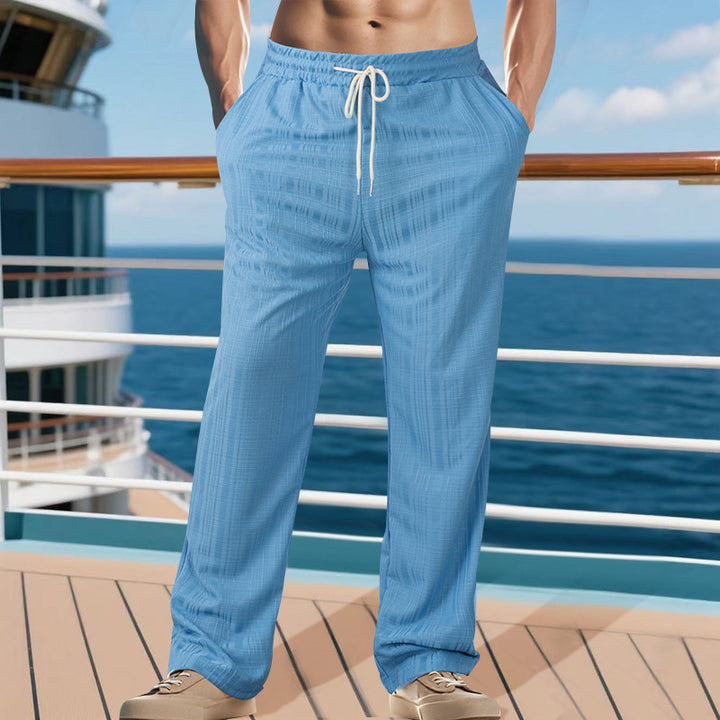 Herren bequeme Strandhose mit elastischem Bund und seitlichen Taschen Aliams