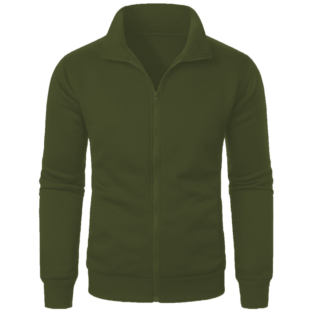 Herren sportliche Sweatjacke mit hohem Kragen und durchgehendem Reißverschluss Aliams