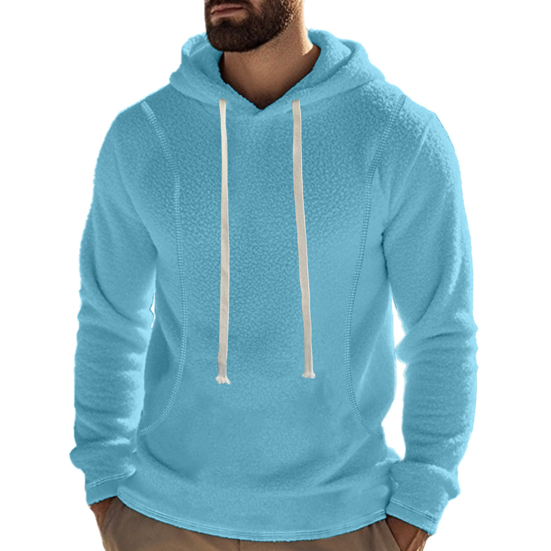 Herren weicher Fleece-Hoodie mit Schneeschutz und kontrastierenden Säumen Aliams